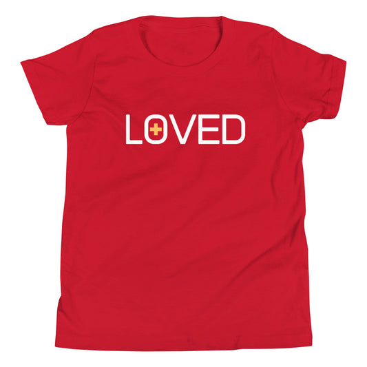 LOVED Youth Unisex Short Sleeve Red T-Shirt - Beyond The Walls Int'l